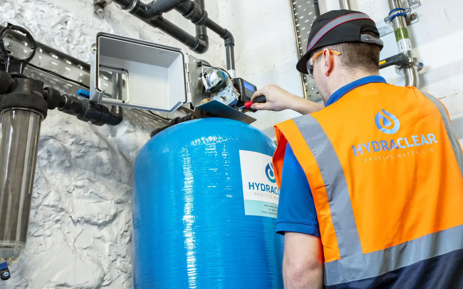 Hydra-Clear engineer maintaining process water equipment