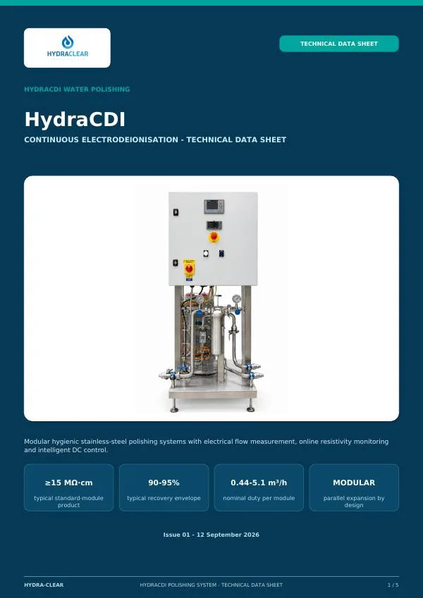 HydraCDI Technical Data cover