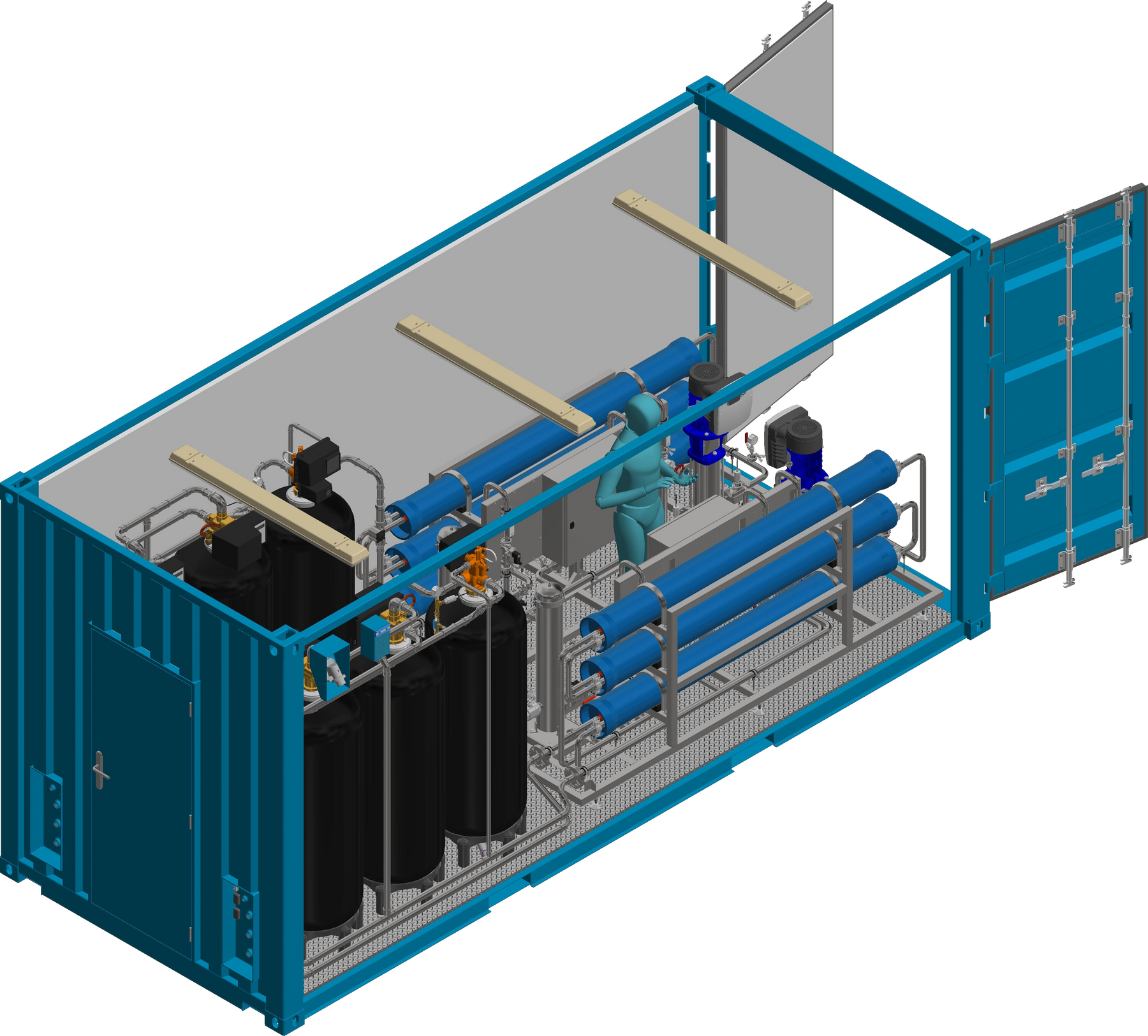 Containerised river water treatment plant