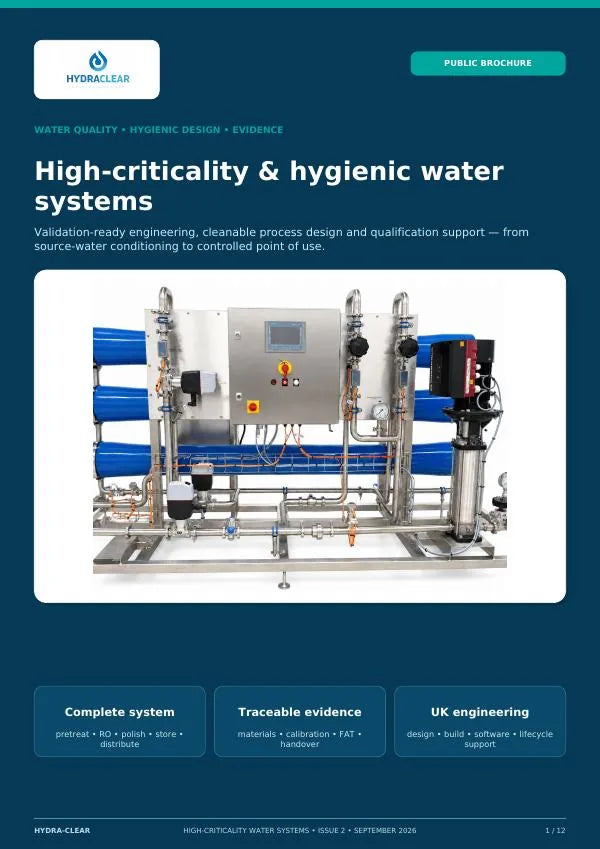 High Criticality and Hygienic Water Systems cover