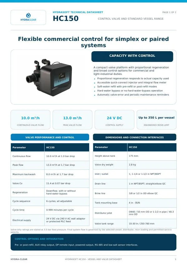 HydraSOFT HC150 cover